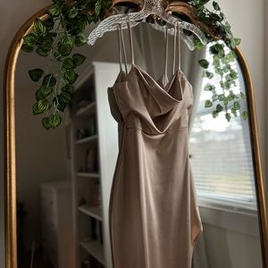 Lola High Slit Satin Dress